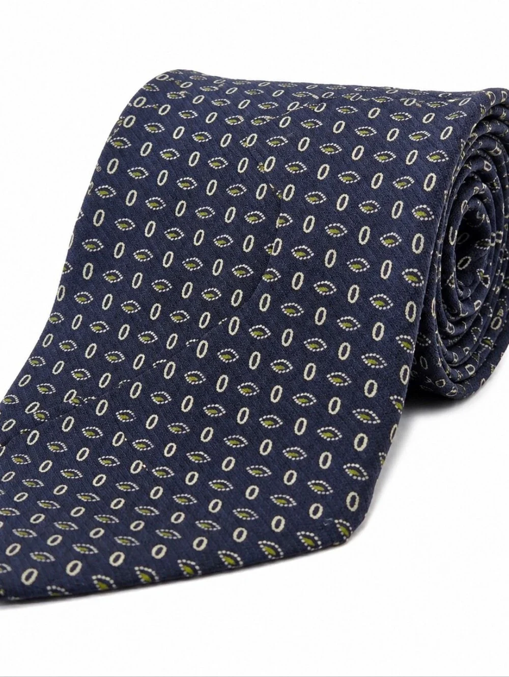 Vintage Giorgio Armani Cravatte 100% Silk Tie Made in Italy Navy Geometric